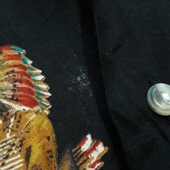 Vintage Native American Chief Button Down Shirt black - Picture 8 of 13